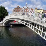 The Ha'penny Bridge, Dublin, Ireland.