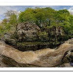 Dog Leap Bridge and River Roe-Rapids. Roe Valley Country Park