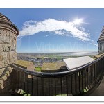 Scrabo Tower Rooftop looking towards Newtownards and Strangford